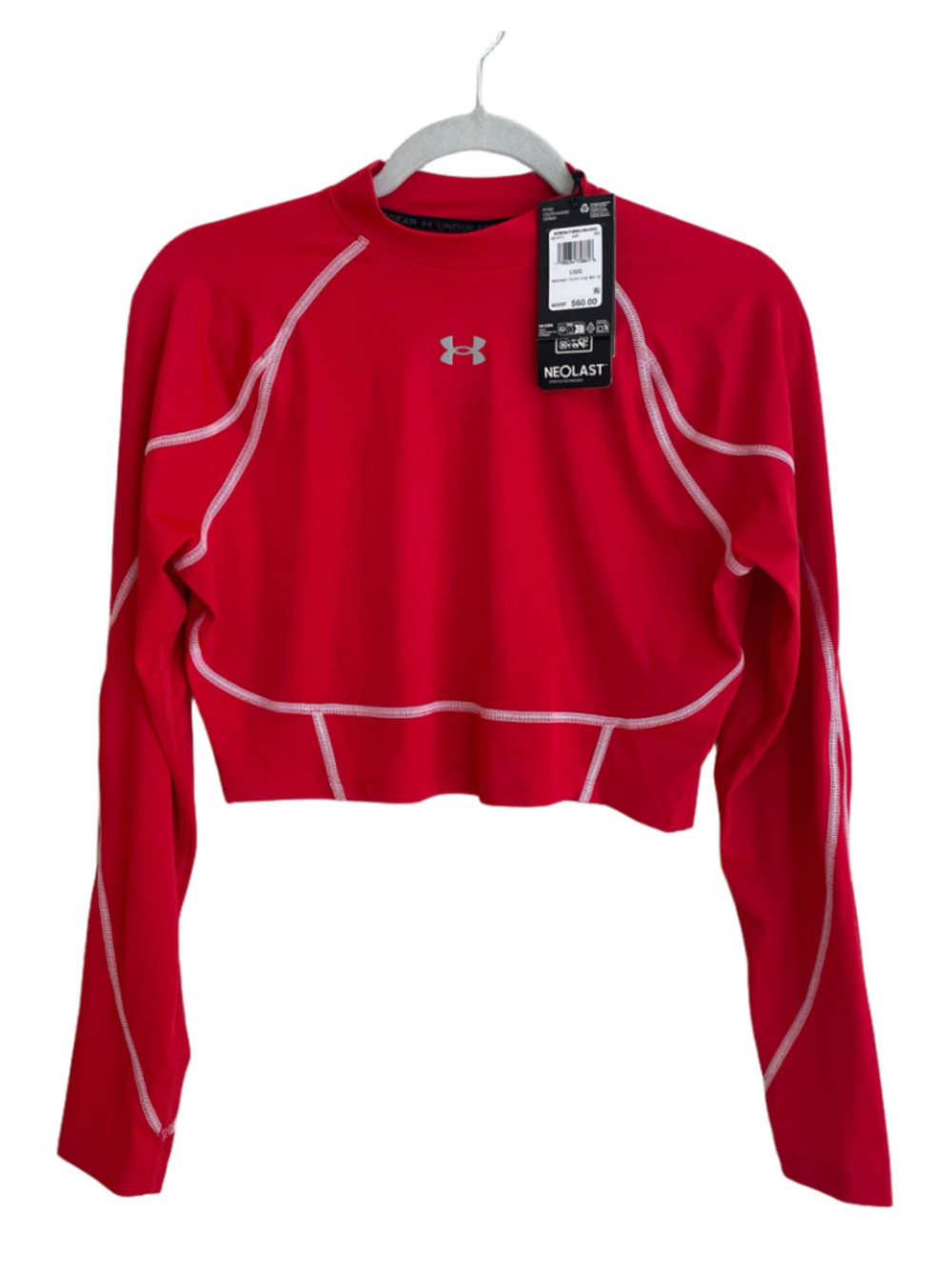 Under Armour HeatGear Elite Crop Mock LS Red NWT Women’s Large